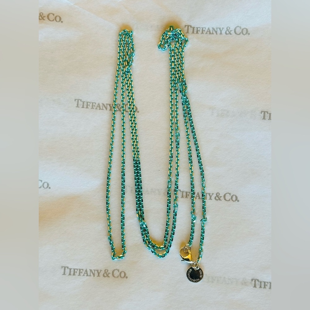 Tiffany & Co. Blue Enamel 1.7mm , 30 inches Necklace